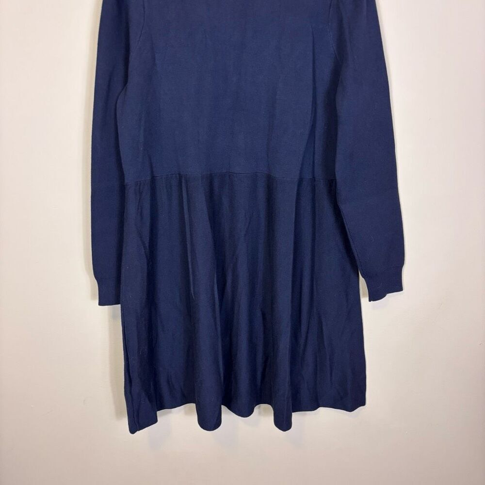 Boden Navy Blue Henley Button Long Sleeve Wool Sweater Dress US 10 - Picture 7 of 10